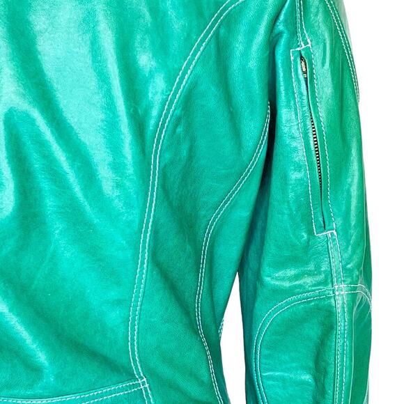 COPY - Matchless Biker Leather Jacket in British Green Size XS (44) - Picture 7 of 11